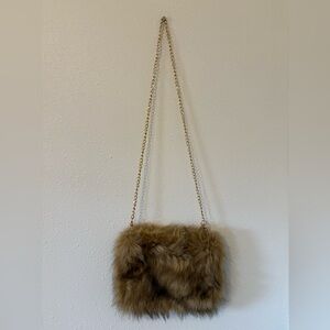 C.C Faux Fur Crossbody Clutch Bag